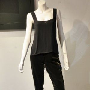 Vintage 90’S Black Silky Ray Square Neck Tank
